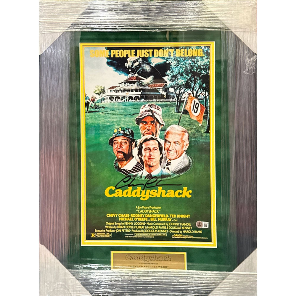 Chevy Chase Autographed Framed Caddyshack Movie Poster