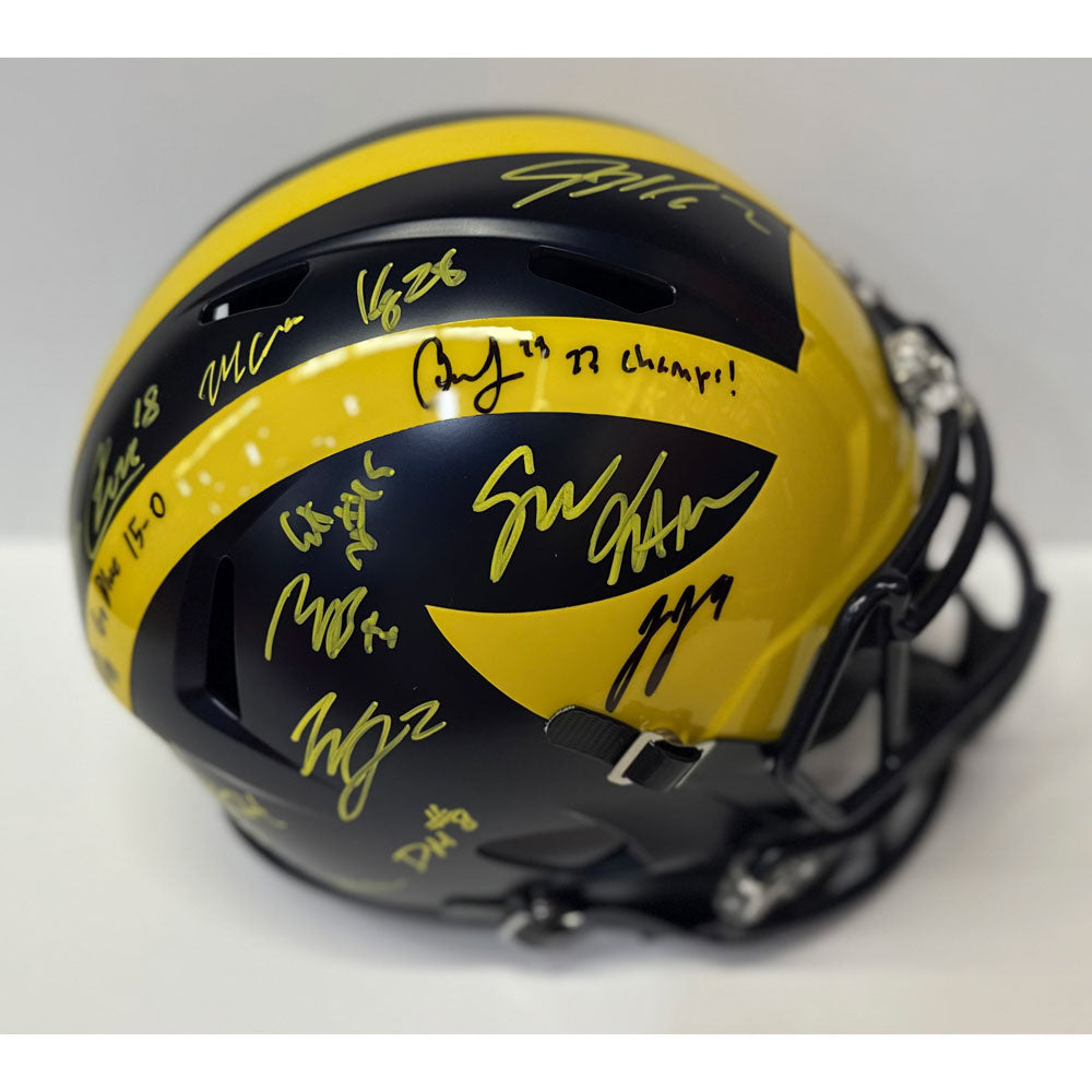 2023 Michigan National Champions Team-Signed Full-Size Replica Helmet