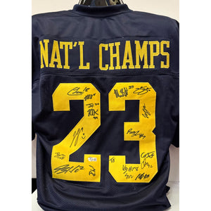 2023 Michigan National Champions Multi-Signed "Nat'l Champs" Custom Jersey