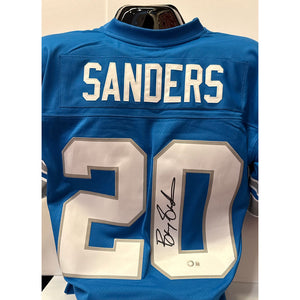 Barry Sanders Autographed Mitchell & Ness Detroit Lions Throwback Jersey