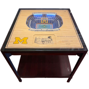 Michigan Wolverines 25-Layer StadiumView® Lighted End Table