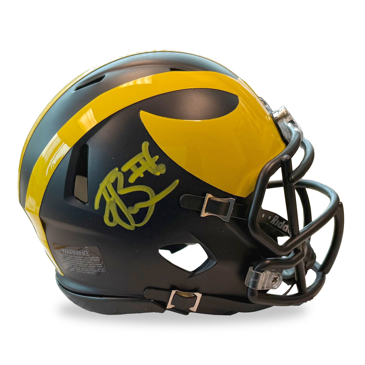 Riddell University of Michigan Speed Mini Helmet Autographed by JJ Buchanan