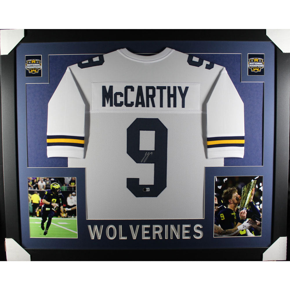 University of Michigan Football JJ McCarthy Autographed Framed Jersey