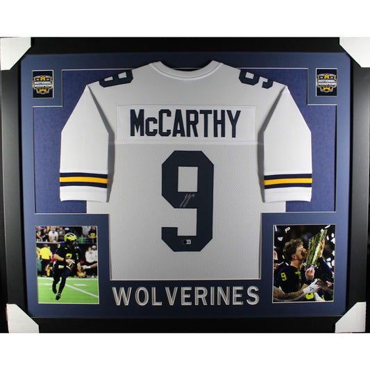 University of Michigan Football JJ McCarthy Autographed Framed Jersey