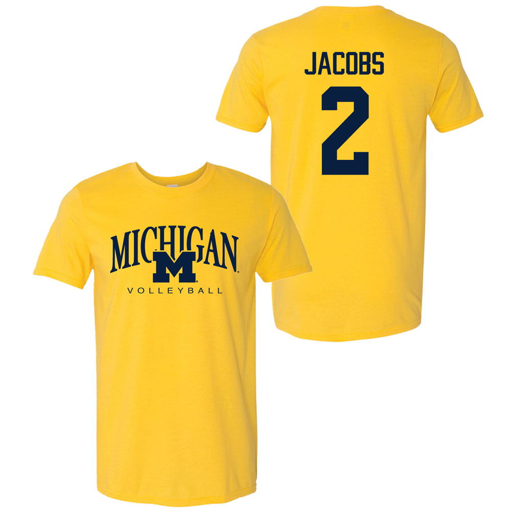 Valiant University of Michigan Volleyball Allison Jacobs #2 M/Michigan Sport Tee