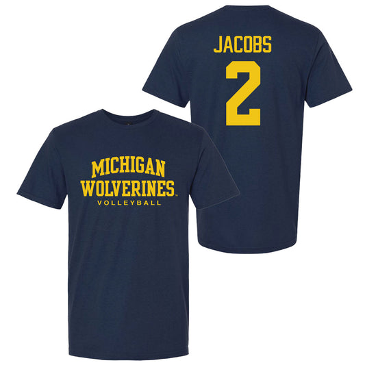 Valiant University of Michigan Volleyball Allison Jacobs #2 Wolverines Sport Tee