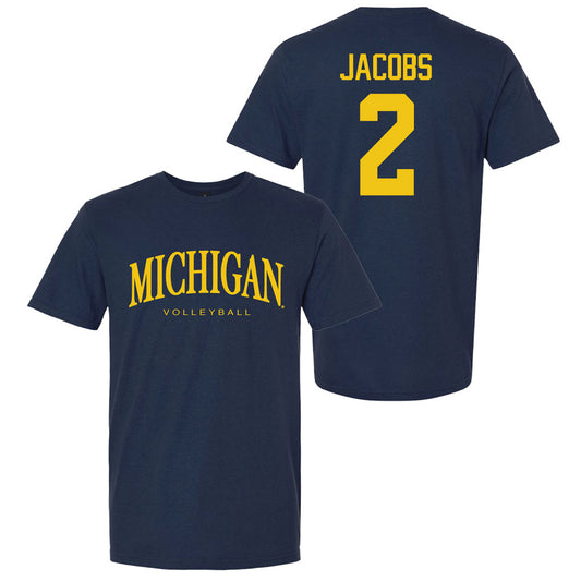 Valiant University of Michigan Volleyball Allison Jacobs #2 Wordmark Sport Tee