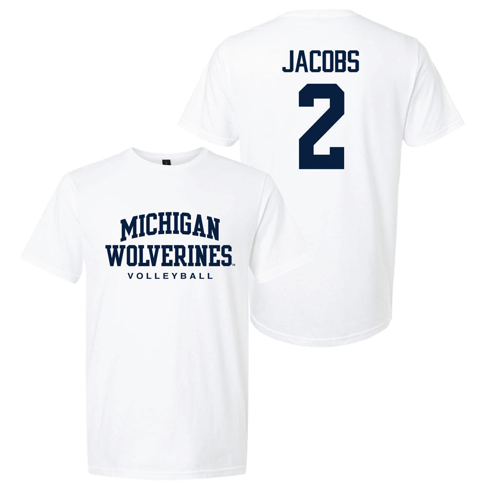 Valiant University of Michigan Volleyball Allison Jacobs #2 Wolverines Sport Tee
