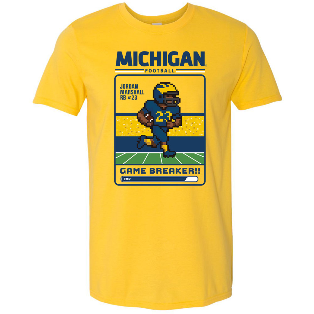 Valiant University of Michigan Football Jordan Marshall ''Game Breaker" 8-Bit Character Tee
