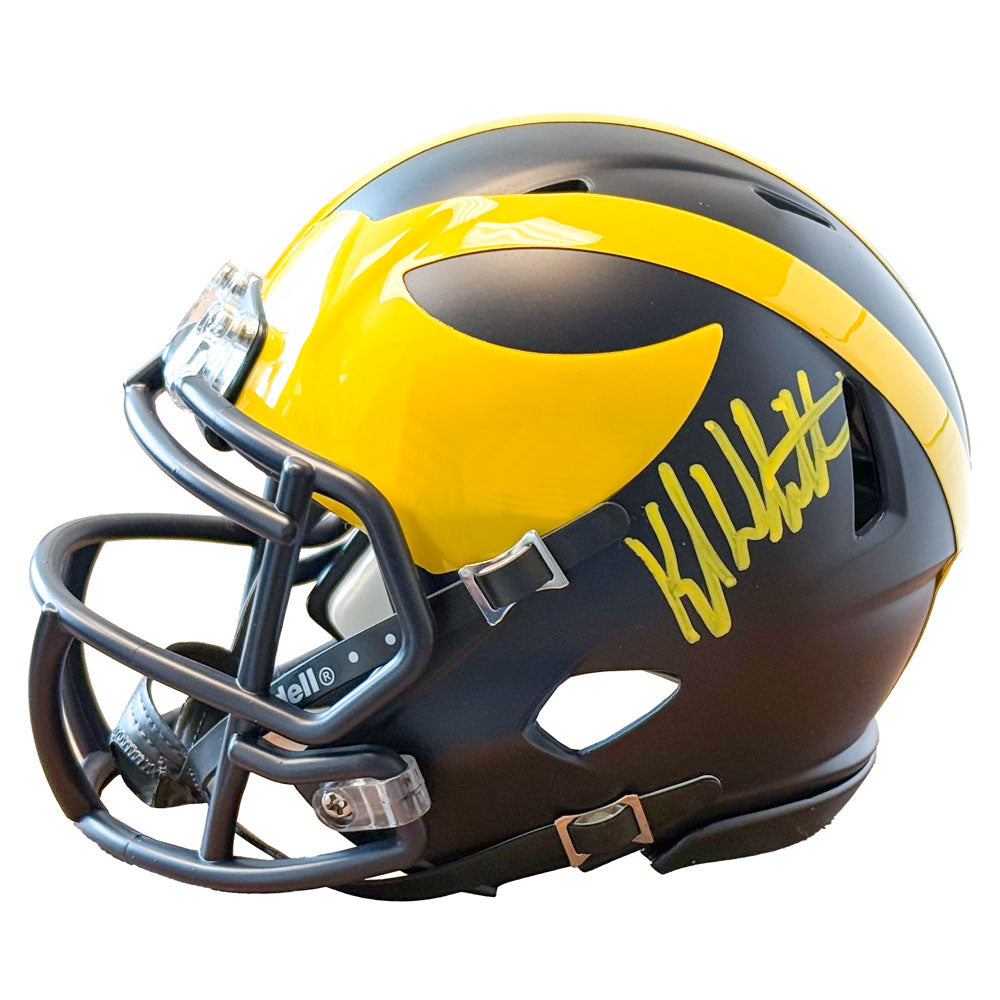 University of Michigan Football Coach Kyle Whittingham Autographed Riddell Mini Helmet