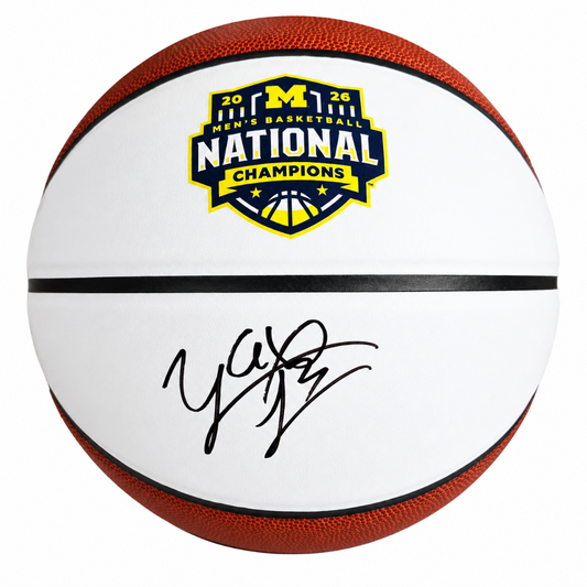Logo Brands University of Michigan Basketball 2026 National Champions Yaxel Lendeborg Autographed Basketball