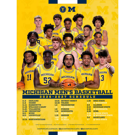University of Michigan Basketball x Champions Circle 2026-2027 Team Schedule Poster [Pre-Order]