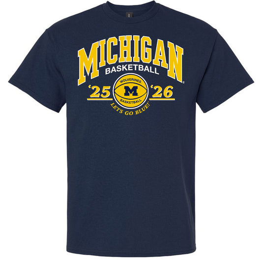 Valiant University of Michigan 2025-2026 Basketball Navy Tee