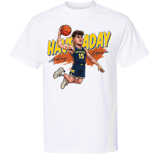 Valiant University of Michigan Basketball Aday Mara "Have Aday" Caricature Tee
