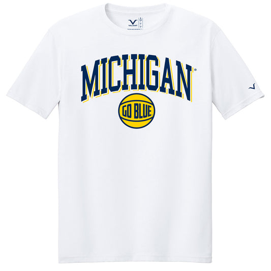 Valiant University of Michigan Basketball "Go Blue" Roundball Arched Tee