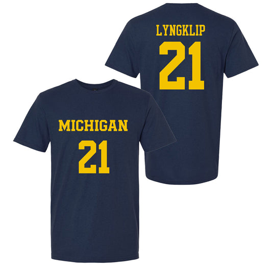 Valiant University of Michigan Lacrosse Ryan Lyngklip #21 Jersey Tee