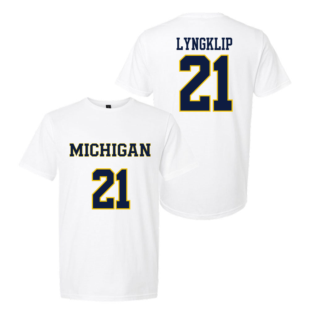Valiant University of Michigan Lacrosse Ryan Lyngklip #21 Jersey Tee