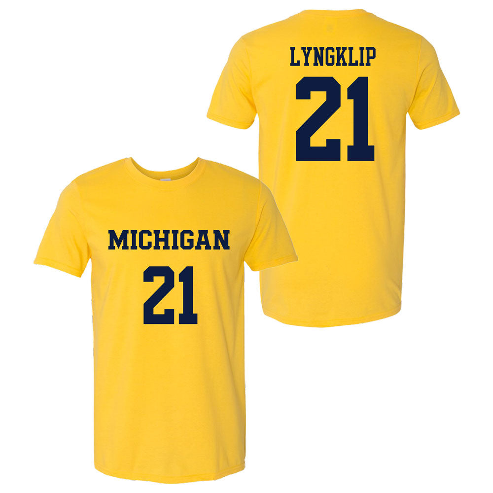 Valiant University of Michigan Lacrosse Ryan Lyngklip #21 Jersey Tee