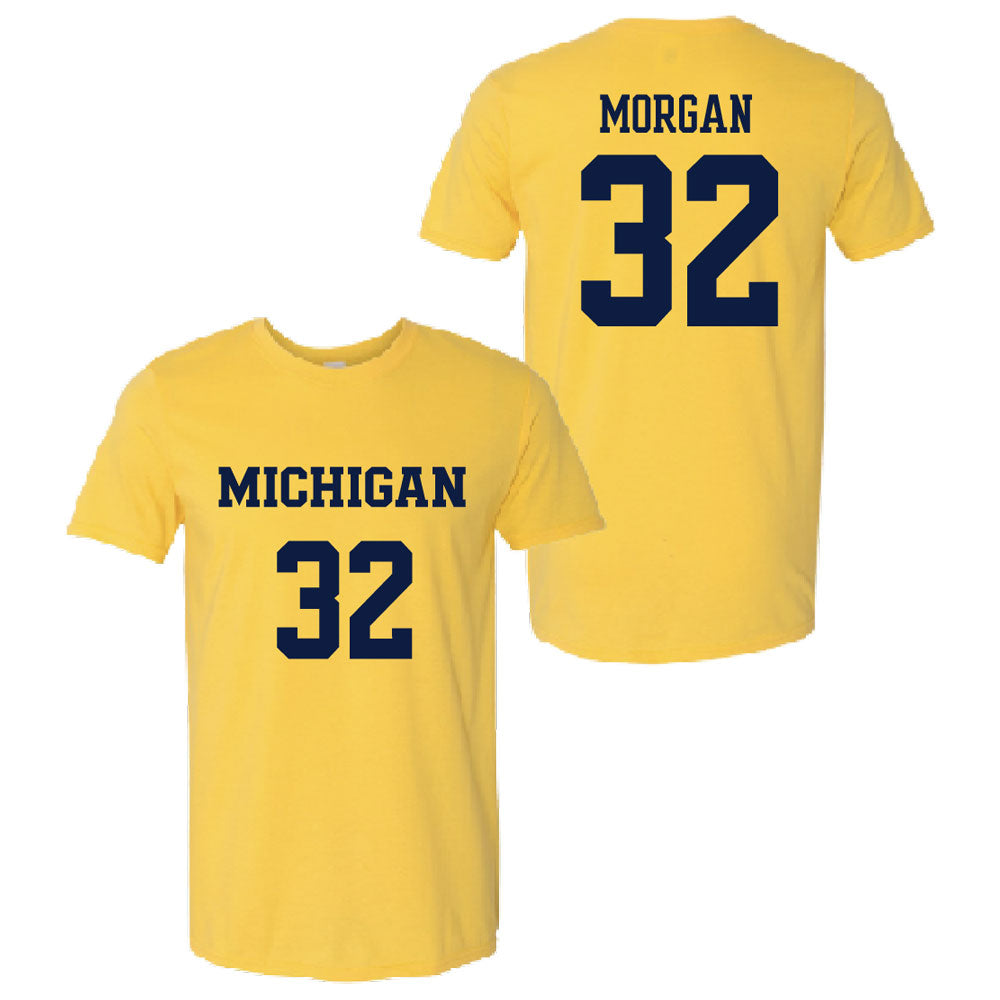 Valiant University of Michigan Lacrosse John Morgan #32 Jersey Tee