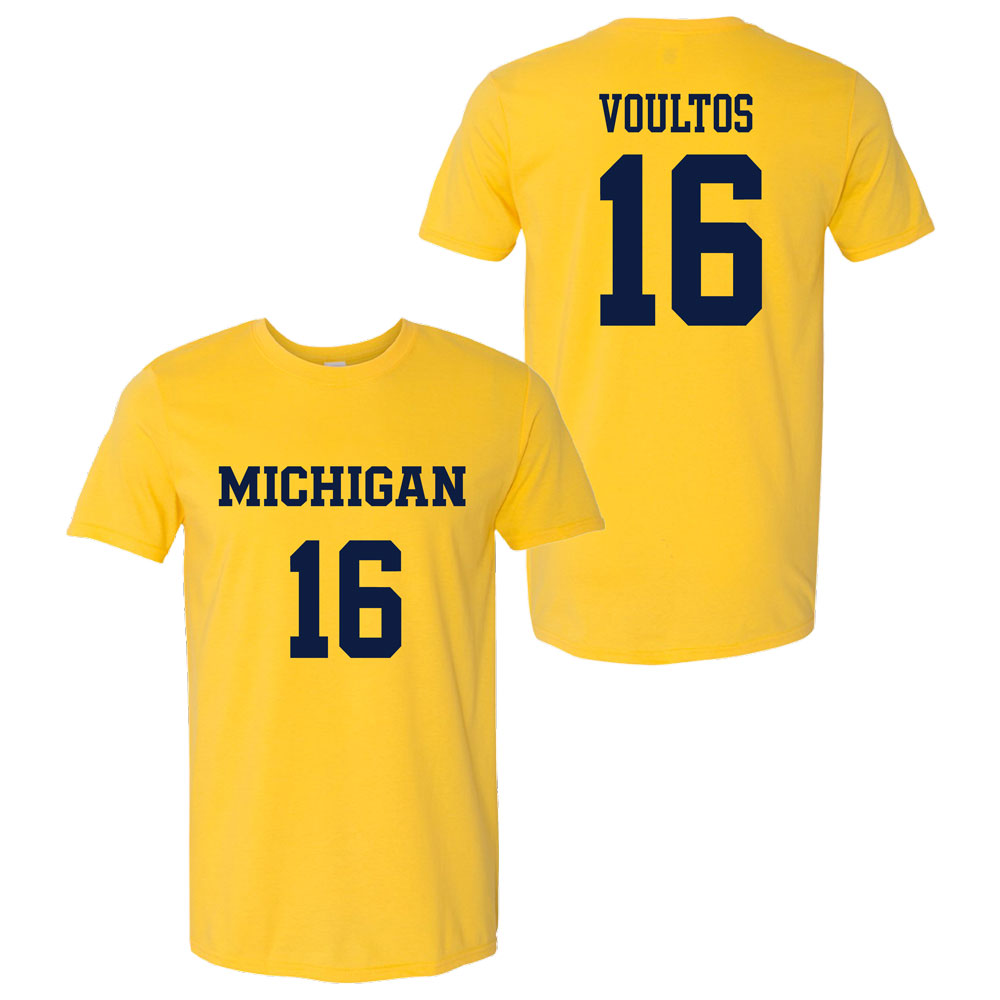 Valiant University of Michigan Lacrosse Nicholas Voultos #16 Jersey Tee