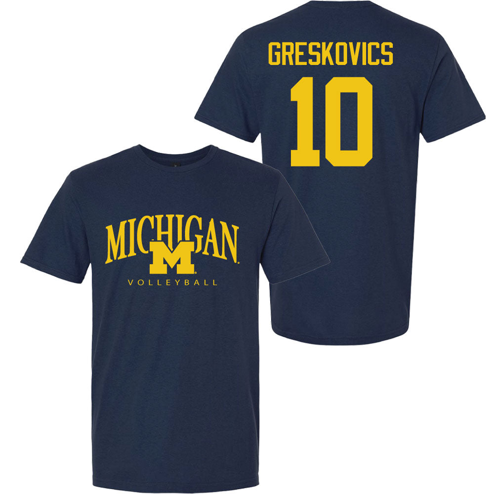 Valiant University of Michigan Volleyball Carly Greskovics #10 M/Michigan Sport Tee