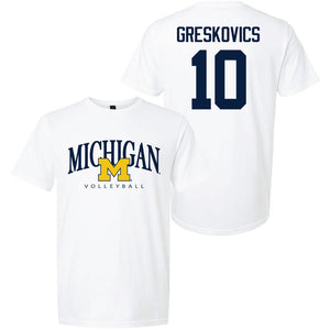 Valiant University of Michigan Volleyball Carly Greskovics #10 M/Michigan Sport Tee