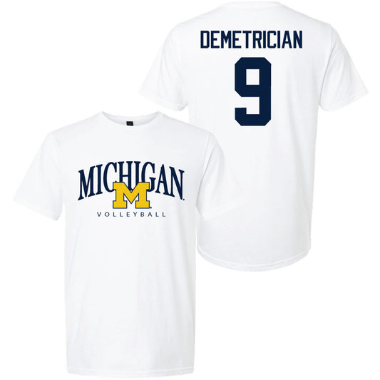 Valiant University of Michigan Volleyball Ella Demetrician #9 M/Michigan Sport Tee