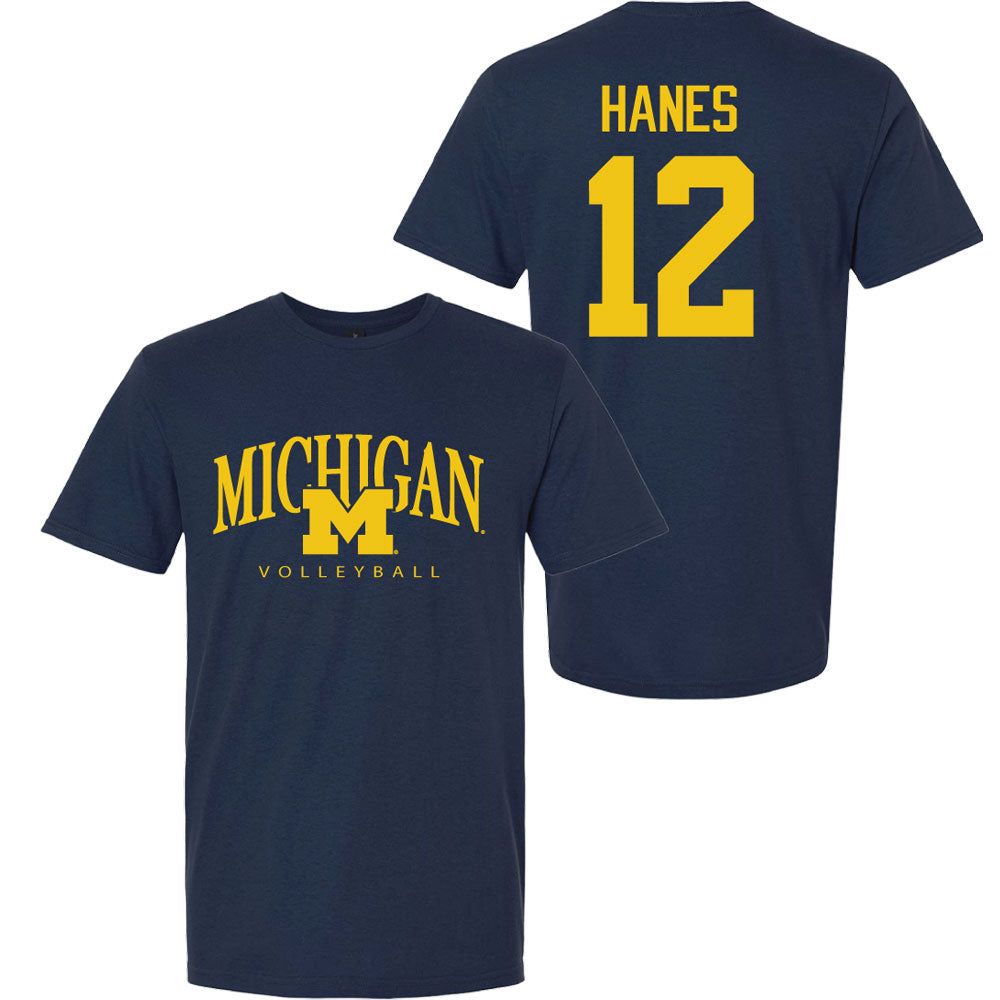 Valiant University of Michigan Volleyball Jenna Hanes #12 M/Michigan Sport Tee