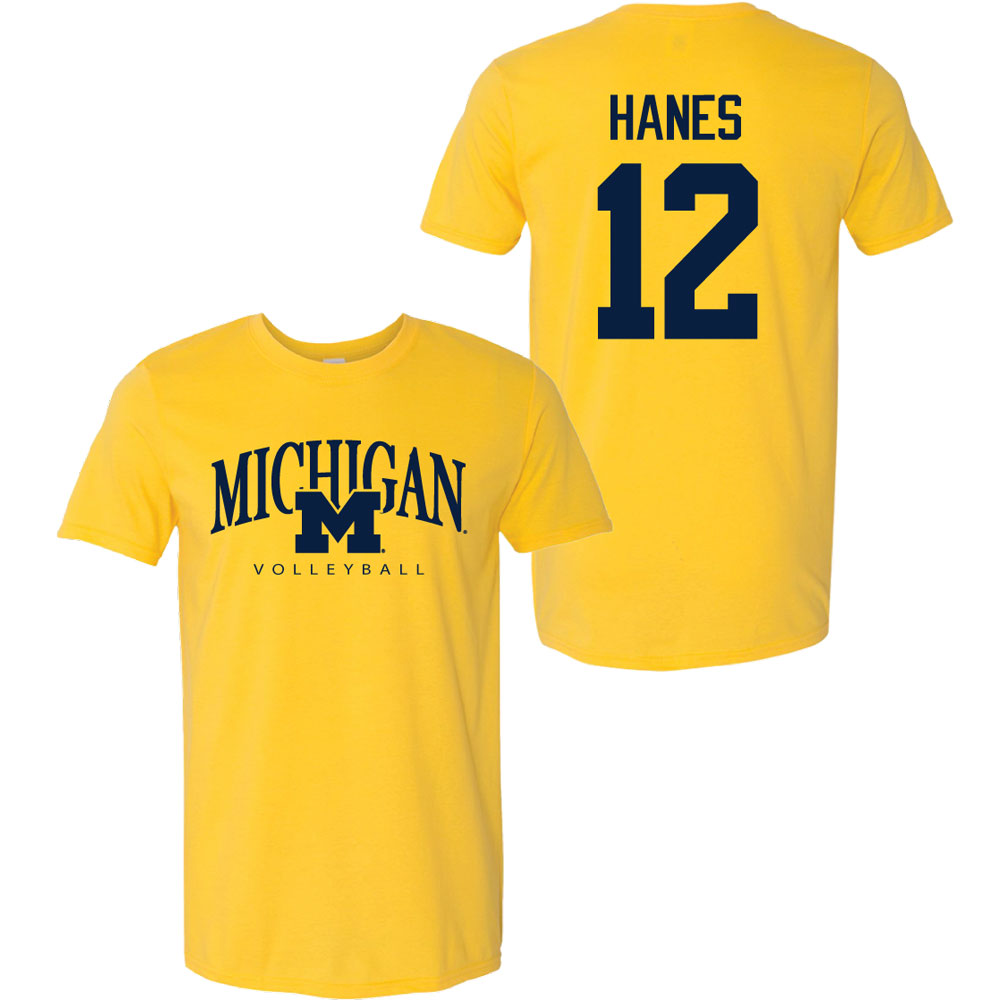 Valiant University of Michigan Volleyball Jenna Hanes #12 M/Michigan Sport Tee