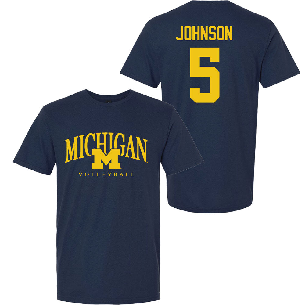 Valiant University of Michigan Volleyball Lydia Johnson #5 M/Michigan Sport Tee