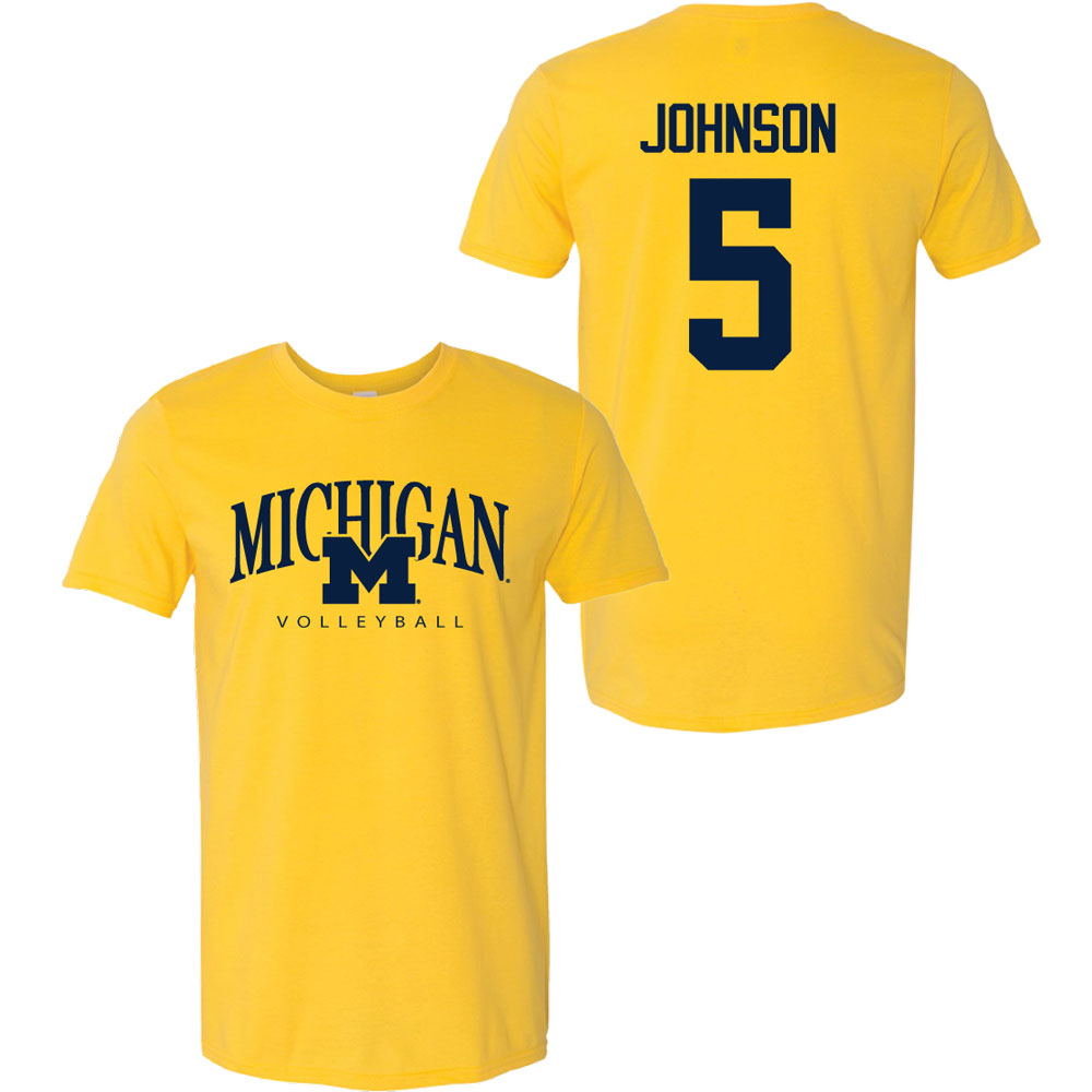 Valiant University of Michigan Volleyball Lydia Johnson #5 M/Michigan Sport Tee