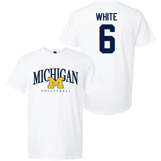 Valiant University of Michigan Volleyball Ellie White #6 M/Michigan Sport Tee