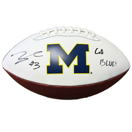 Logo Brands University of Michigan Football Andrew Marsh Autographed Football with "Go Blue" Inscription