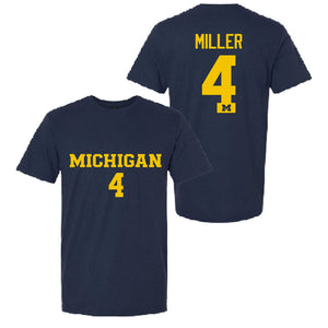 Valiant University of Michigan Soccer Nolan Miller #4 Jersey Tee