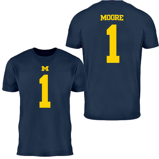 Valiant University of Michigan Football Rod Moore #1 Jersey Tee