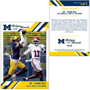 Valiant University of Michigan Football Jyaire Hill 2026 Michigan Moments Trading Card vs. Oklahoma [Unsigned]