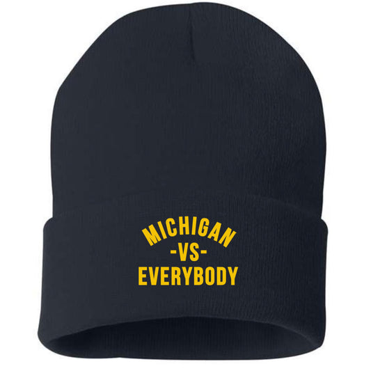 Valiant Brand x vs. Everybody University of Michigan vs. Everybody Cuffed Knit Hat