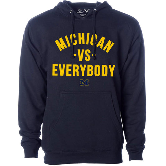 Valiant Brand x vs. Everybody University of Michigan vs. Everybody Navy Hooded Sweatshirt