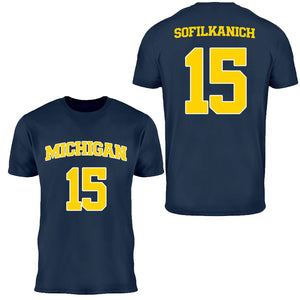 Valiant University of Michigan Women's Basketball Ashley Sofilkanich Jersey Tee