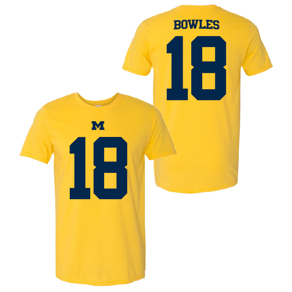 Valiant University of Michigan Football Troy Bowles #18 Jersey Tee