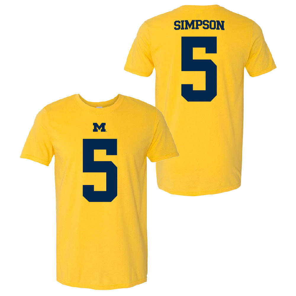 Valiant University of Michigan Football Anthony Simpson #5 Jersey Tee