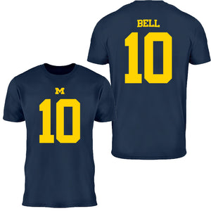 Valiant University of Michigan Football Kendrick Bell #10 Jersey Tee