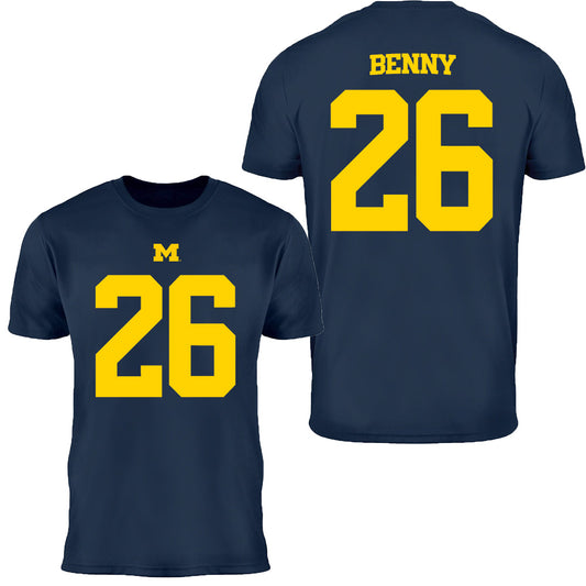 Valiant University of Michigan Football Rayshaun Benny #26 Jersey Tee