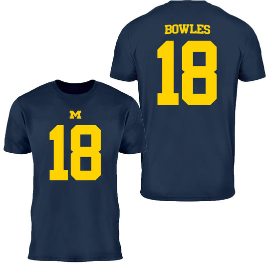 Valiant University of Michigan Football Troy Bowles #18 Jersey Tee