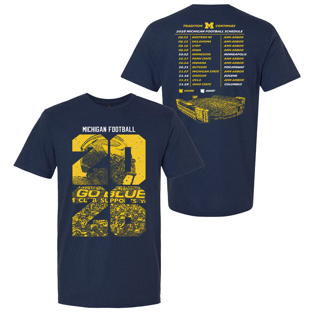 Valiant University of Michigan Football 2026 Schedule Tee