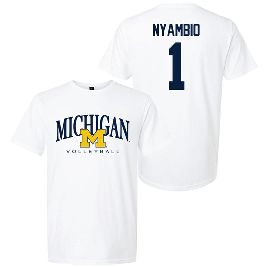Valiant University of Michigan Volleyball Serena Nyambio #1 M/Michigan Sport Tee