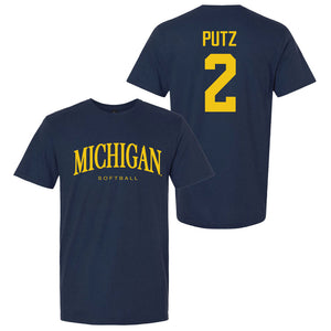 Valiant University of Michigan Softball Lauren Putz #2 Wordmark Sport Tee