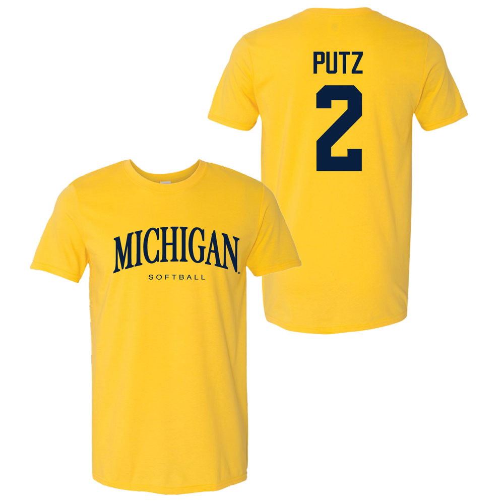 Valiant University of Michigan Softball Lauren Putz #2 Wordmark Sport Tee