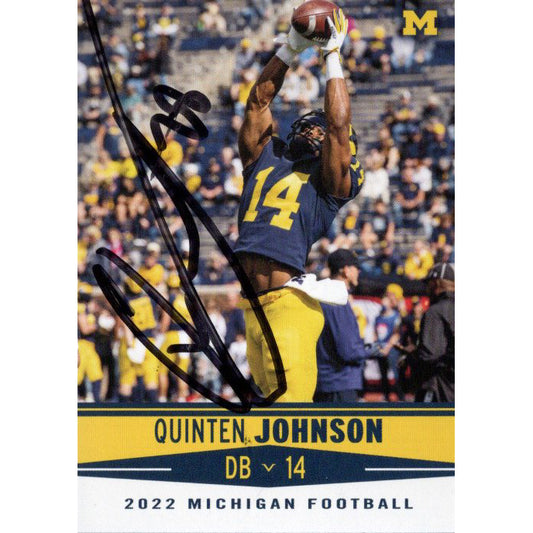 Quinten Johnson Autographed Valiant 2022 Michigan Football Trading Card
