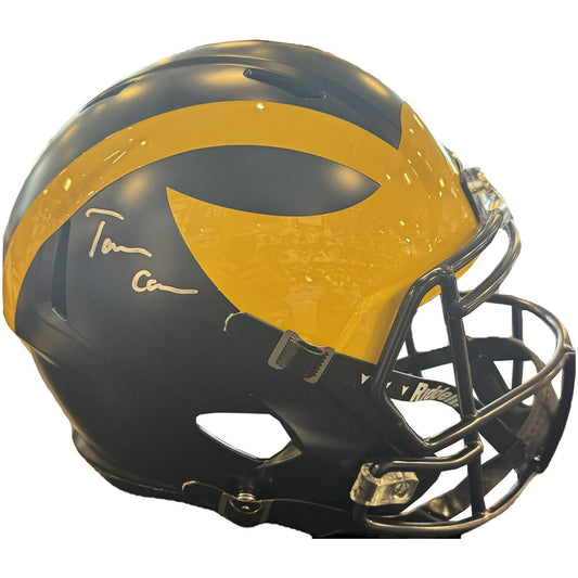 Riddell University of Michigan Tommy Carr Autographed Full Size Replica Helmet